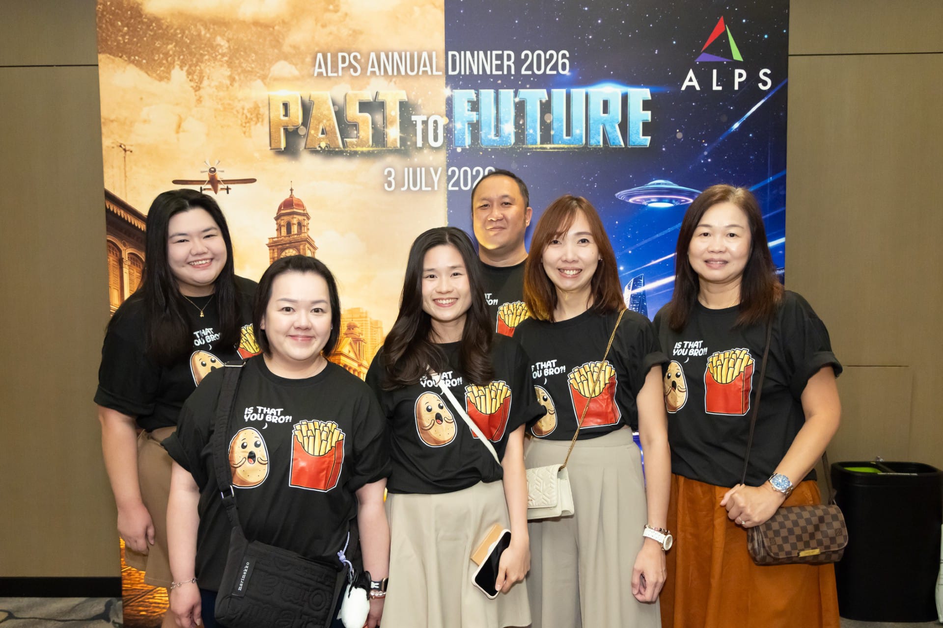 Photo of 6 ALPS staff taken at ALPS Anniversary Dinner